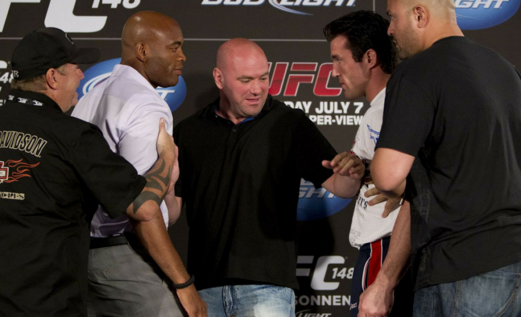 Anderson Silva and Chael Sonnen collide