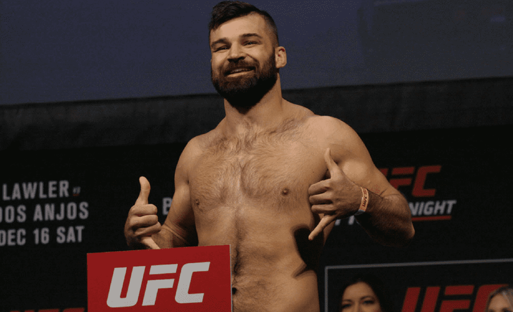 Julian Marquez is all smiles at the UFC weigh-ins