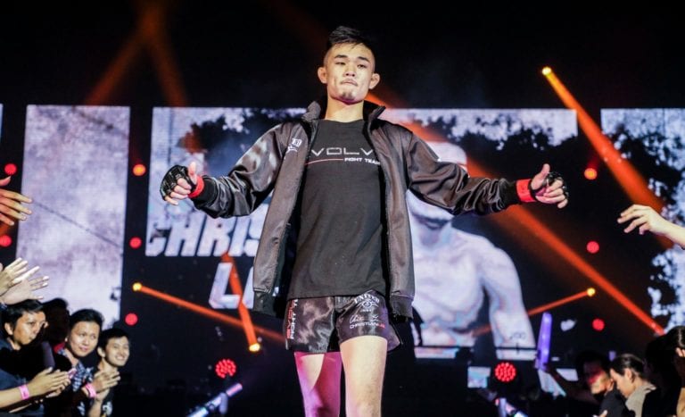 Christian Lee makes his entrance to the ONE Championship cage