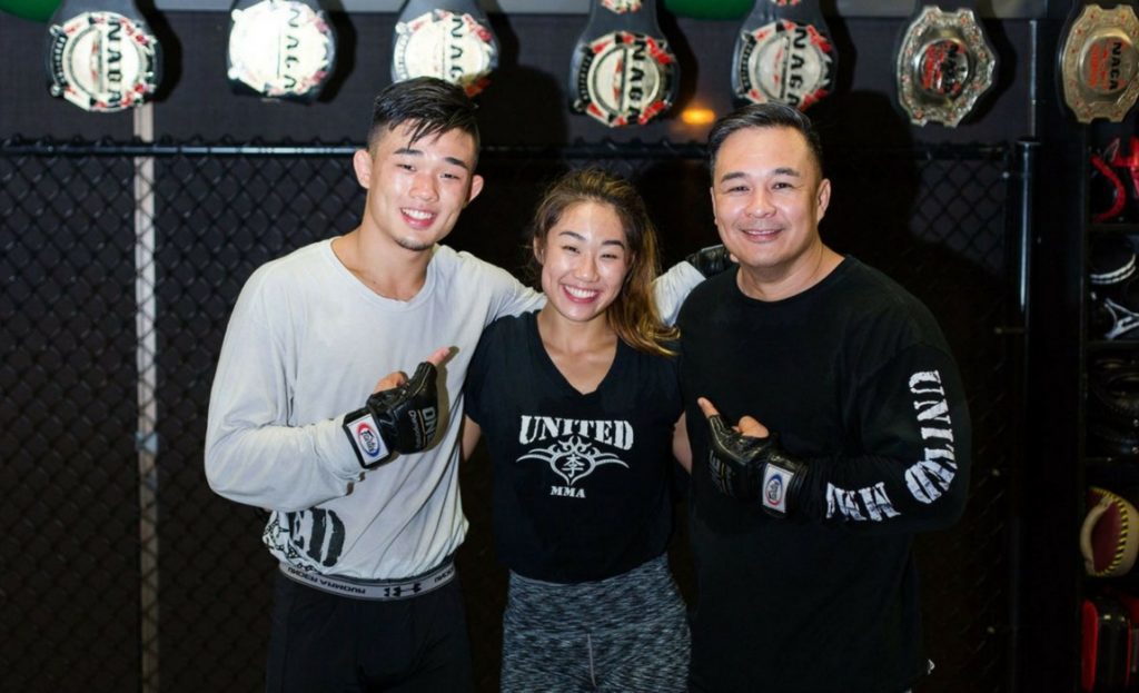 Christian Lee with sister Angela Lee, and father Ken Lee