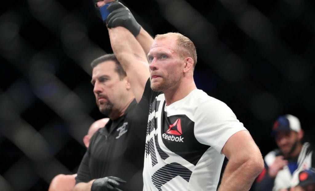 Zak Ottow celebrates a UFC victory