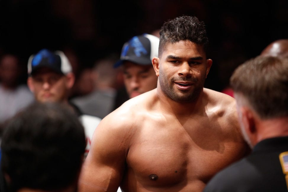 Alistair Overeem of the Netherlands prepares to enter the Octagon for a heavyweight fight against Mark Hunt