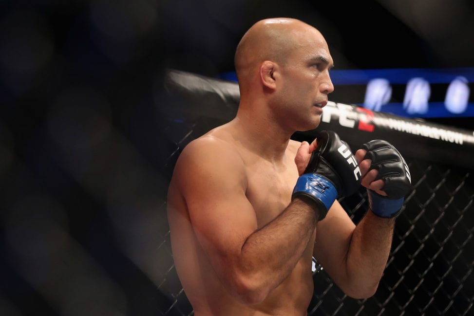 BJ Penn prepares to fight Yair Rodriguez (not picuted) during the UFC Fight Night event at the at Talking Stick Resort Arena on January 15, 2017