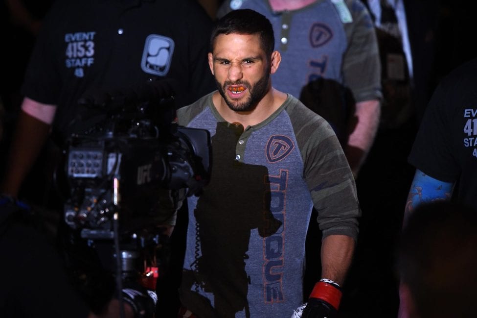 Chad Mendes makes his walk to the UFC's octagon