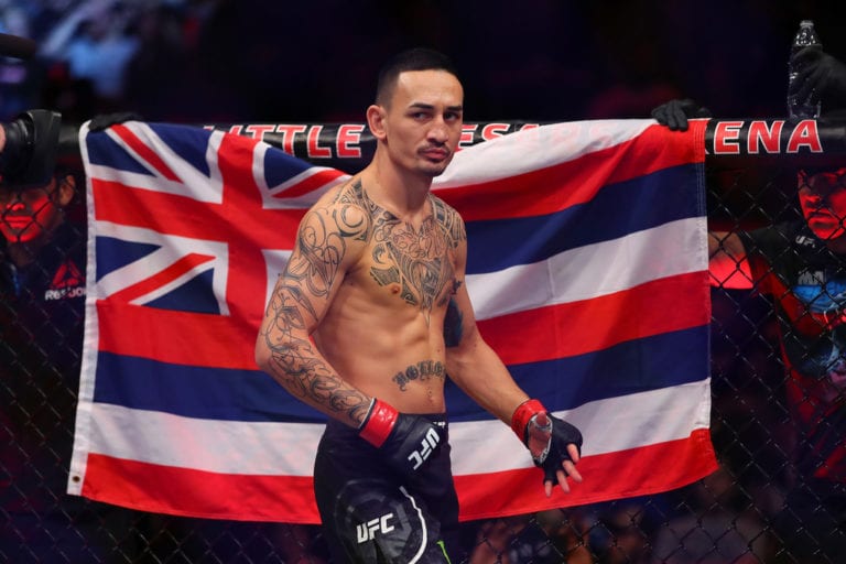 Max Holloway prior to his fight with Jose Aldo of Brazil during UFC 218