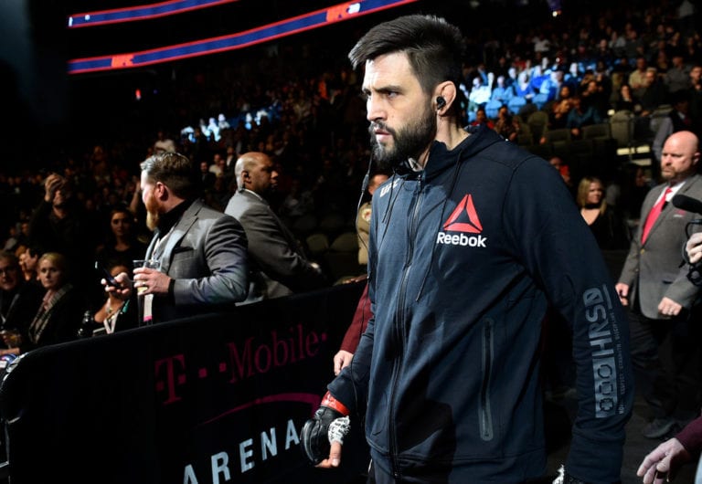 Carlos Condit prepares to fight Neil Magny in their welterweight bout during the UFC 219 event