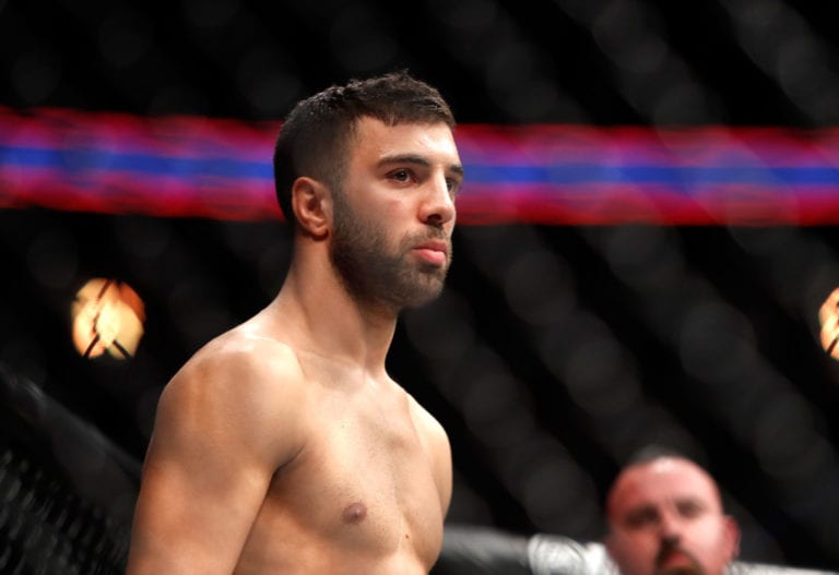 David Teymur of Sweden waits for the start of a lightweight bout against Lando Vannata during UFC 209