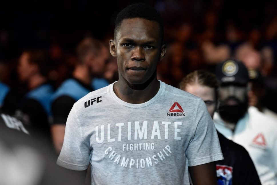 Israel Adesanya makes his walk to the UFC's Octagon
