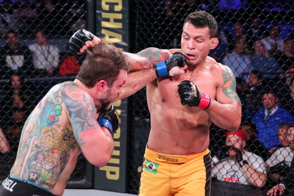 Sean O'Connell lands a stiff left hand punch on Vinny Magalhaes at the PFL Championship