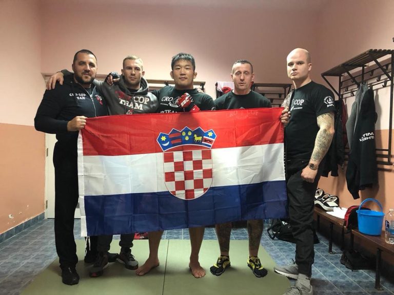 Satoshi Ishii celebrates a win in Serbian Battle Championship 20