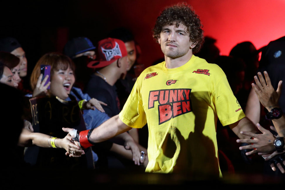 Ben Askren of United States of America enters the ring during his fight against Bakhtiyar Abbasov