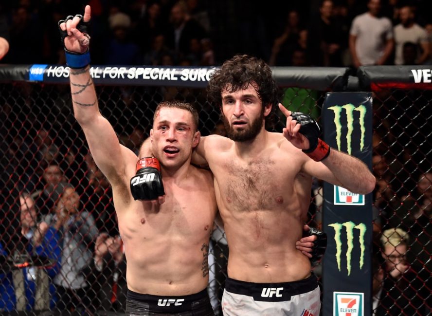 Zabit Magomedsharpipov and Kyle Bochniak after their UFC bout