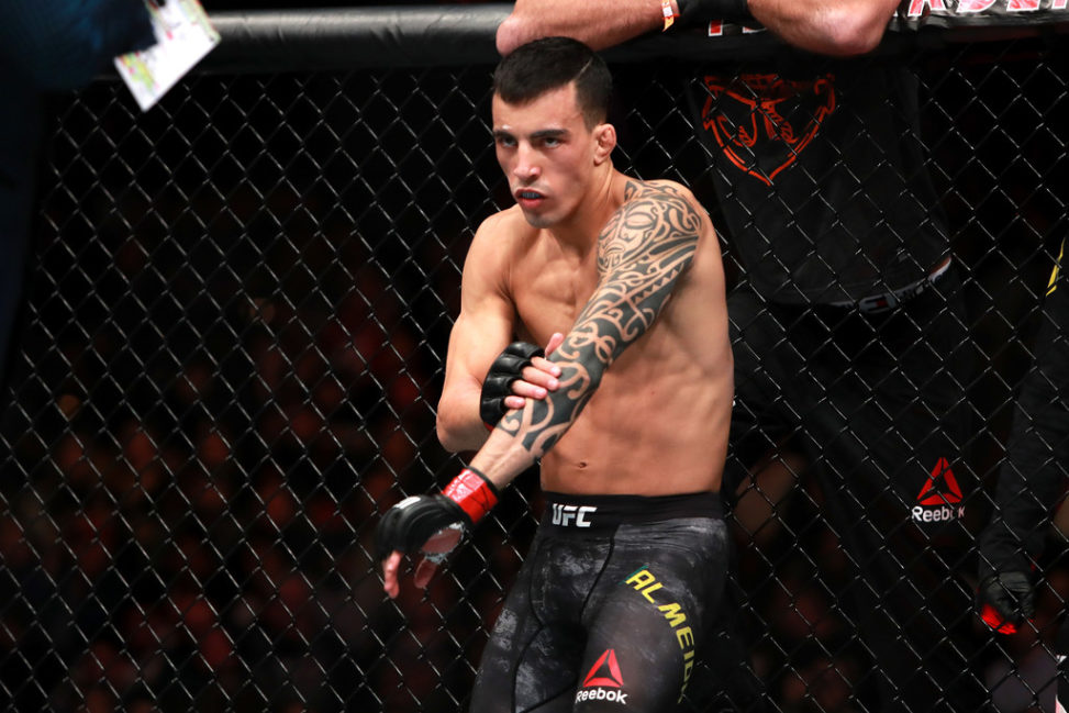 Thomas Almeida prepares for his Bantamweight fight against Rob Font during UFC 220 at TD Garden