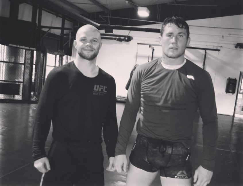 Darren Till and Mike Grundy complete some training rounds together before UFC London