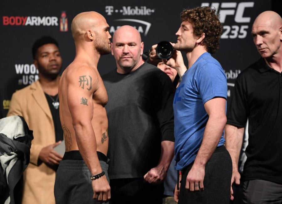 Ben Askren and Robbie Lawler stare down before UFC 235