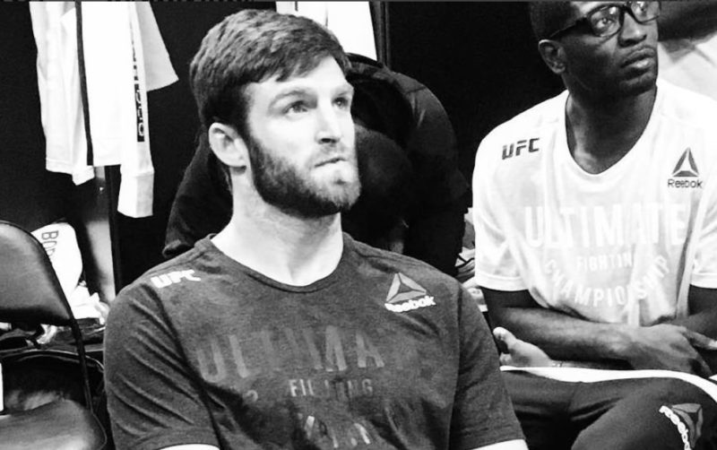 Jordan Rinaldi backstage before UFC fight