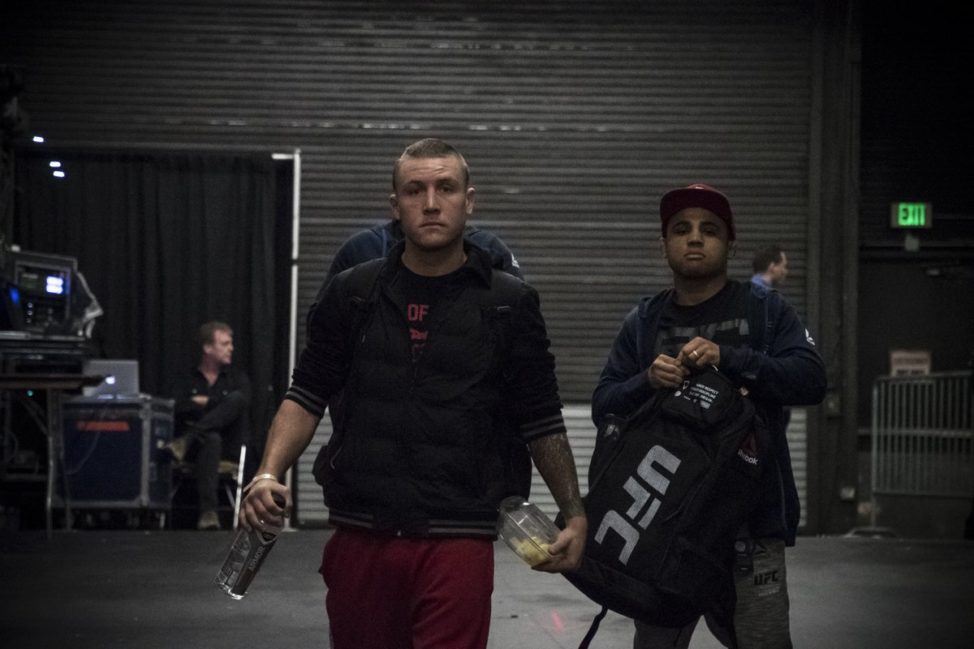Steven Peterson makes his walk to the UFC area backstage