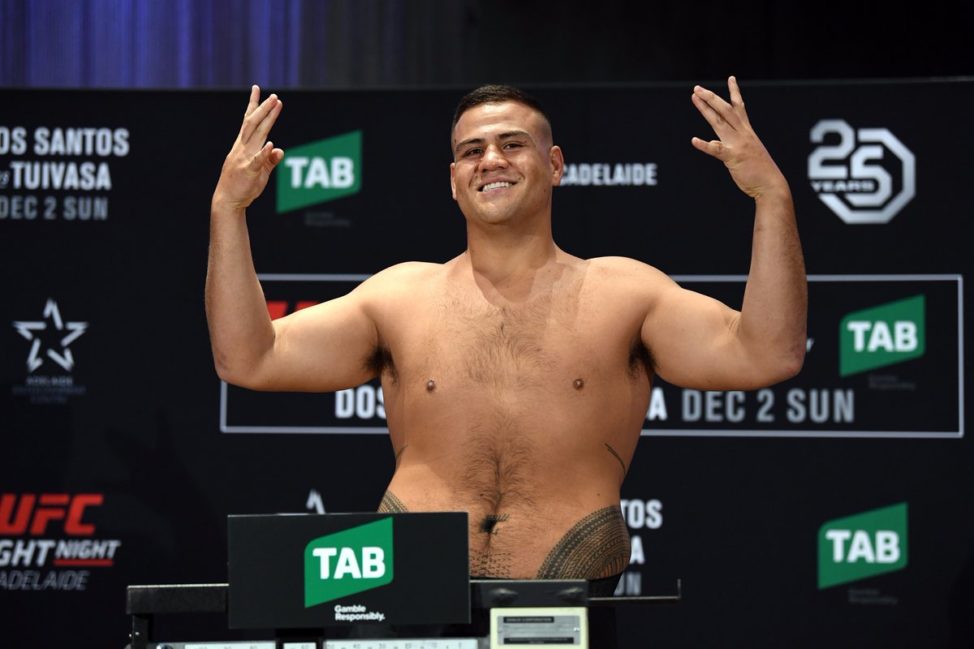 Tai Tuivasa weighs in before UFC Adelaide bout