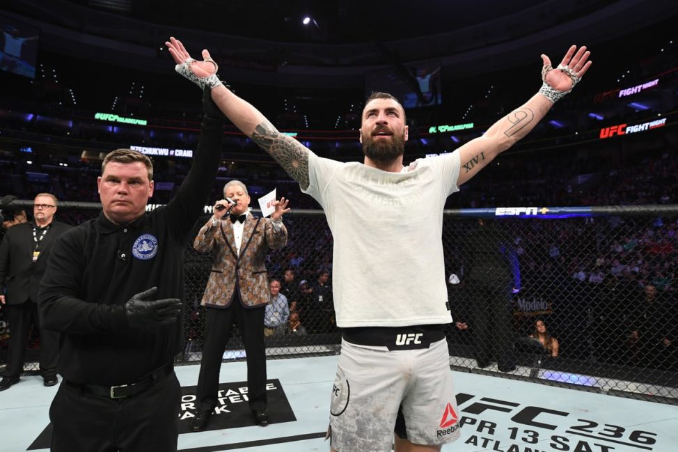Paul Craig celebrates after his submission win in the UFC