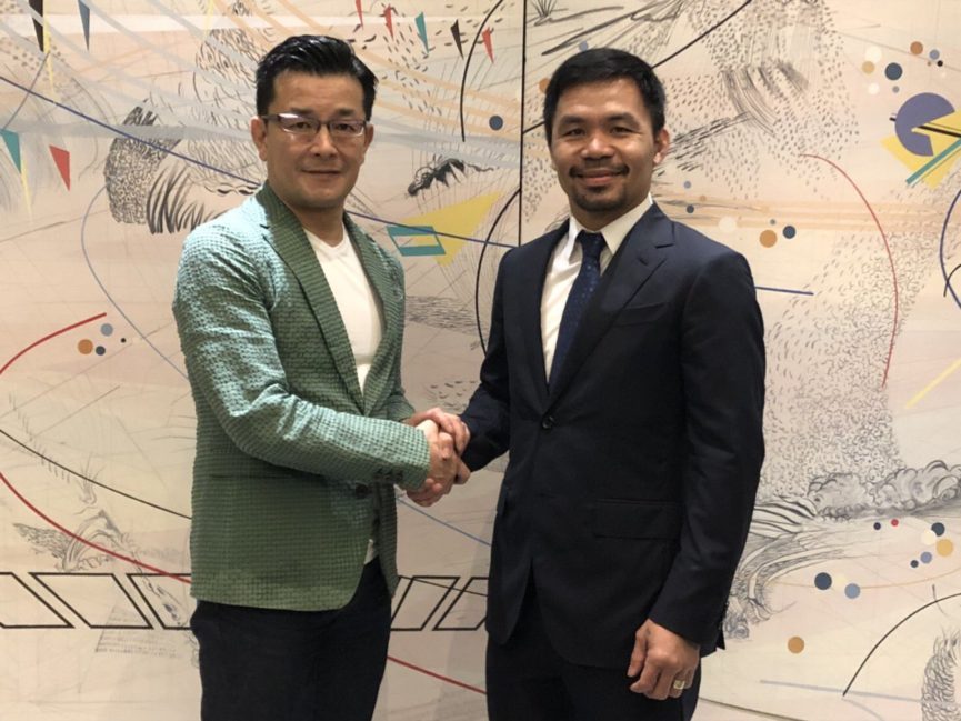 RIZIN FF CEO, Nobuyuki Sakakibara, posted a picture of himself with world-renowned pugilist Manny Pacquiao