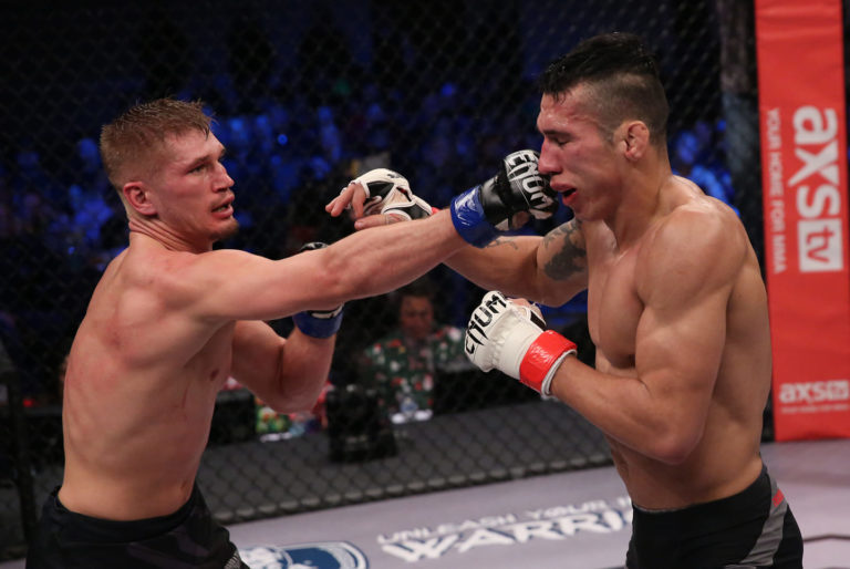 Austin Hubbard punches Killys Mota at LFA 56