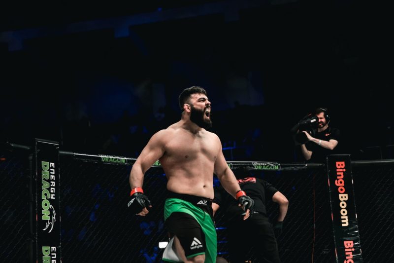 Amir Aliabkari celebrates his ACA MMA win