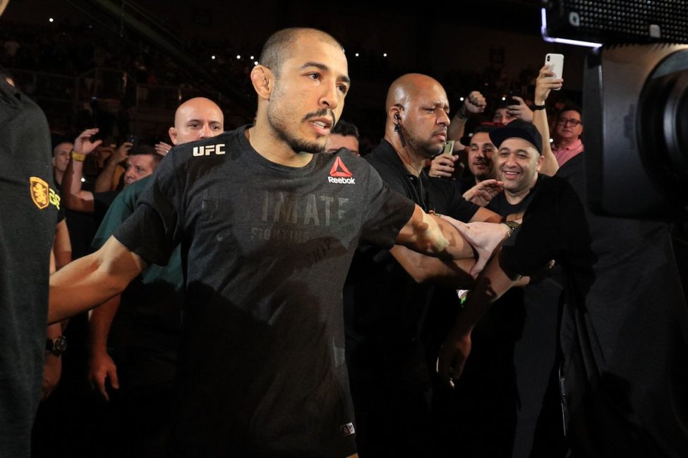 Jose Aldo makes his walk to the UFC cage