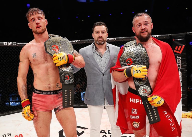 Nicolas Dalby and Ross Houston after Cage Warriors 106