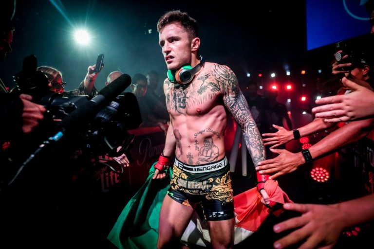 James Gallagher makes his walk to the Bellator cage