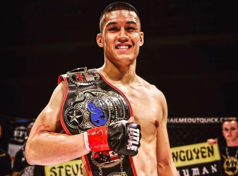 Steven Nguyen with the EFC title