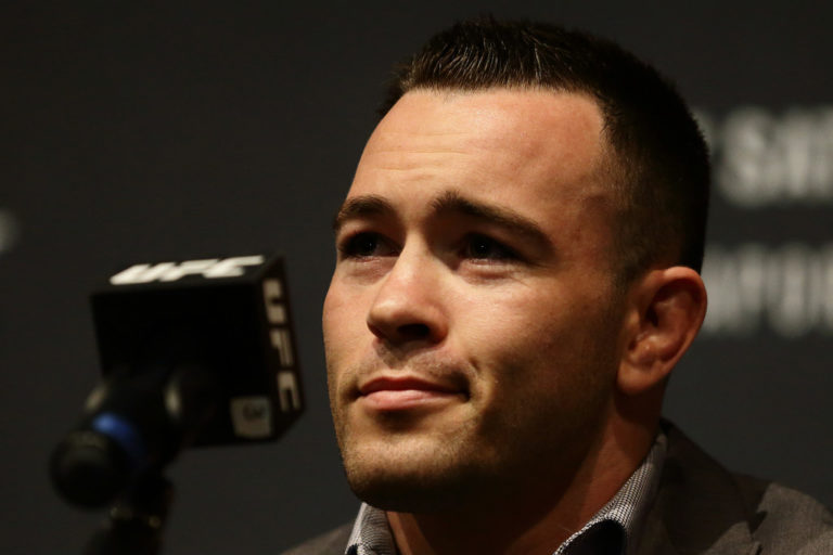 UFC welterweight contender Colby Covington attends the UFC Fight Night Singapore