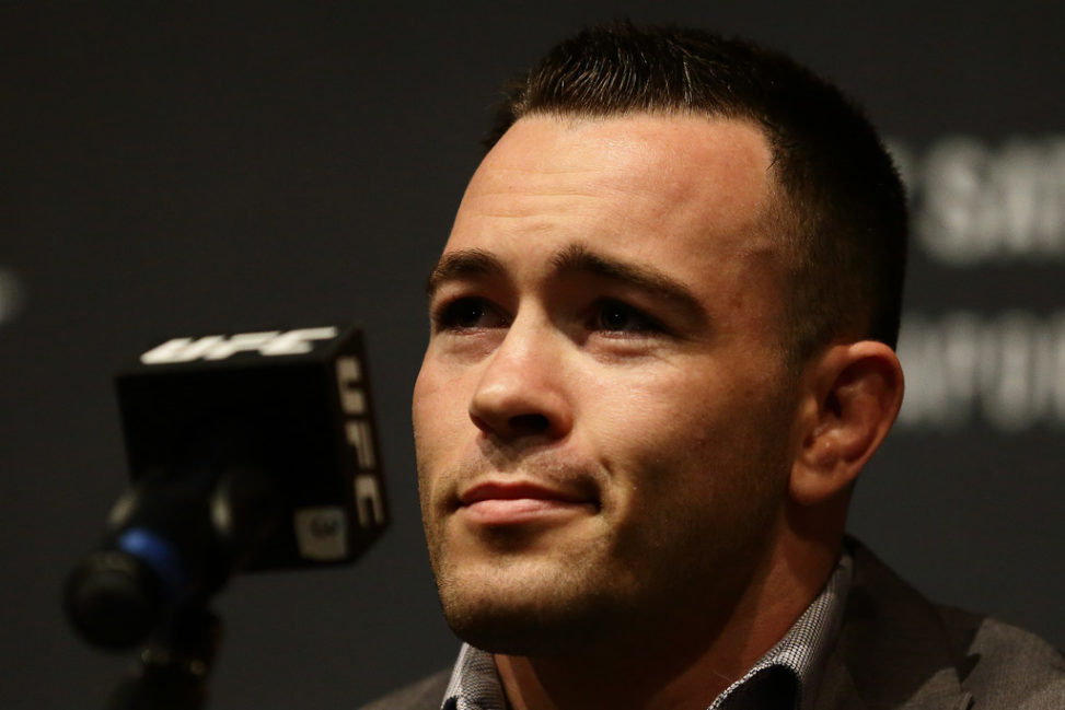 UFC welterweight contender Colby Covington attends the UFC Fight Night Singapore
