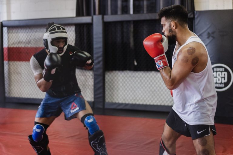 Kevin Lee training with Nasrat Haqparast at Tristar Gym