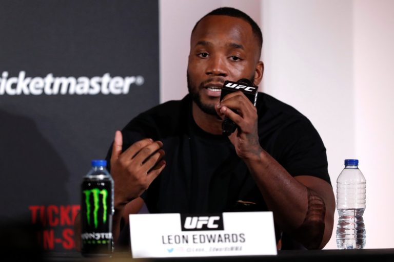 Leon Edwards speaking a UFC media day