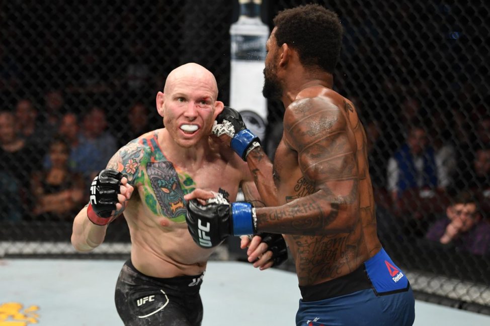 Josh Emmett throws down with Michael Johnson in the UFC (Zuffa LLC)