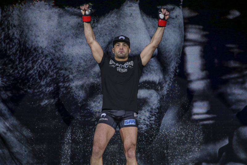 Eddie Alvarez makes his walk to the ONE Championship cage in Japan