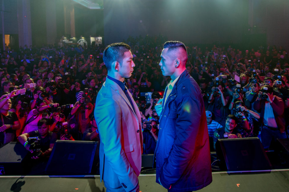 Martin Nguyen stares down with Koyomi Matsushima