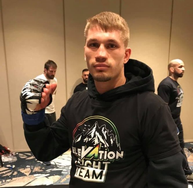 Austin Hubbard backstage before his LFA fight