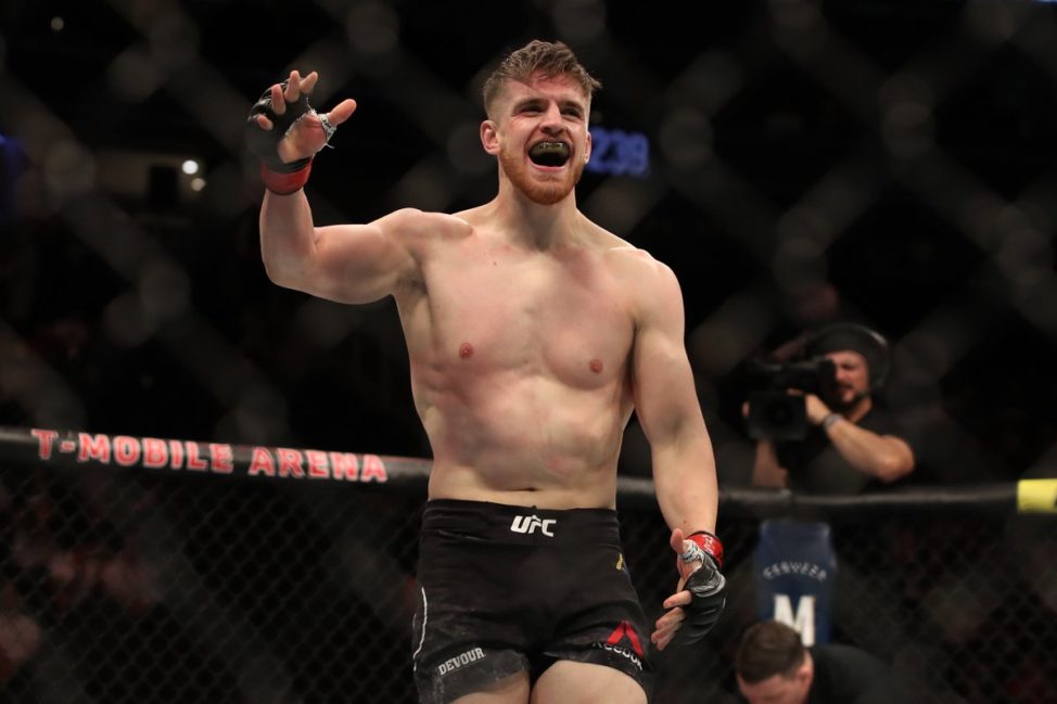 Edmen Shahbazyan celebrates after a UFC win
