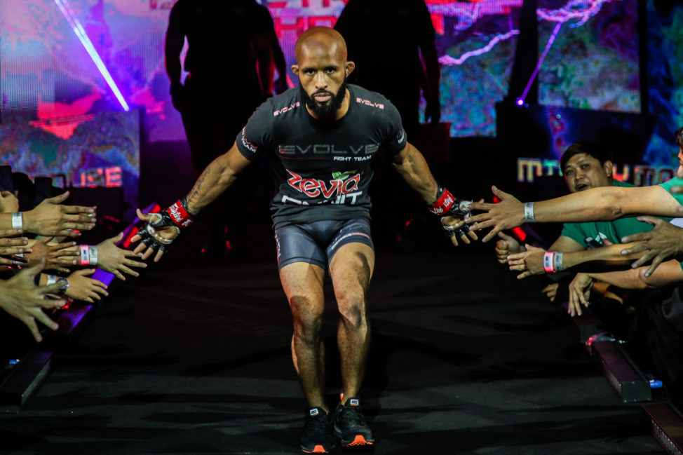 Demetrious Johnson walks to the ring at ONE Championship: Dawn of Heroes in Manila, Philippines