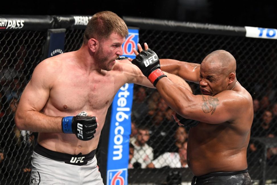 Stipe Miocic punches Daniel Cormier at UFC 241