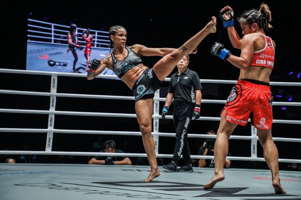 Istela Nunes kicks Gina Iniong at ONE Championship fight