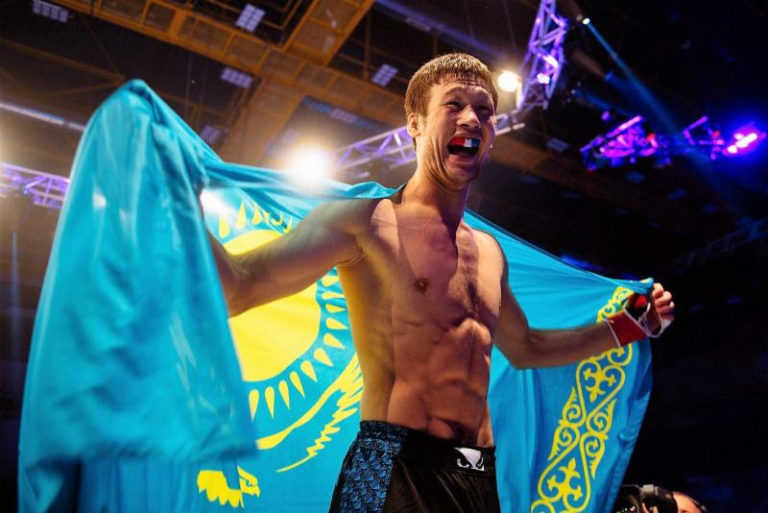 Shavkat Rakhmonov celebrates his MMA victory