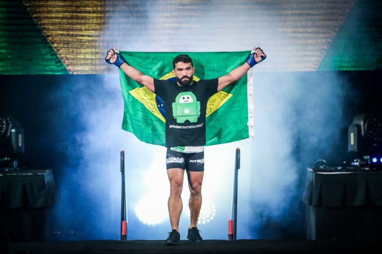 Patricio Pitbull makes the walk to face Michael Chandler in Bellator