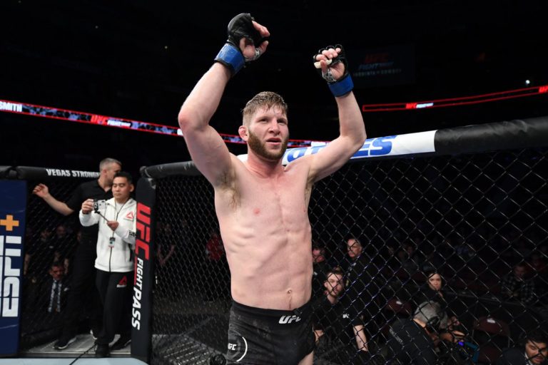 Cole Smith after getting a unanimous decision victory at UFC Ottawa