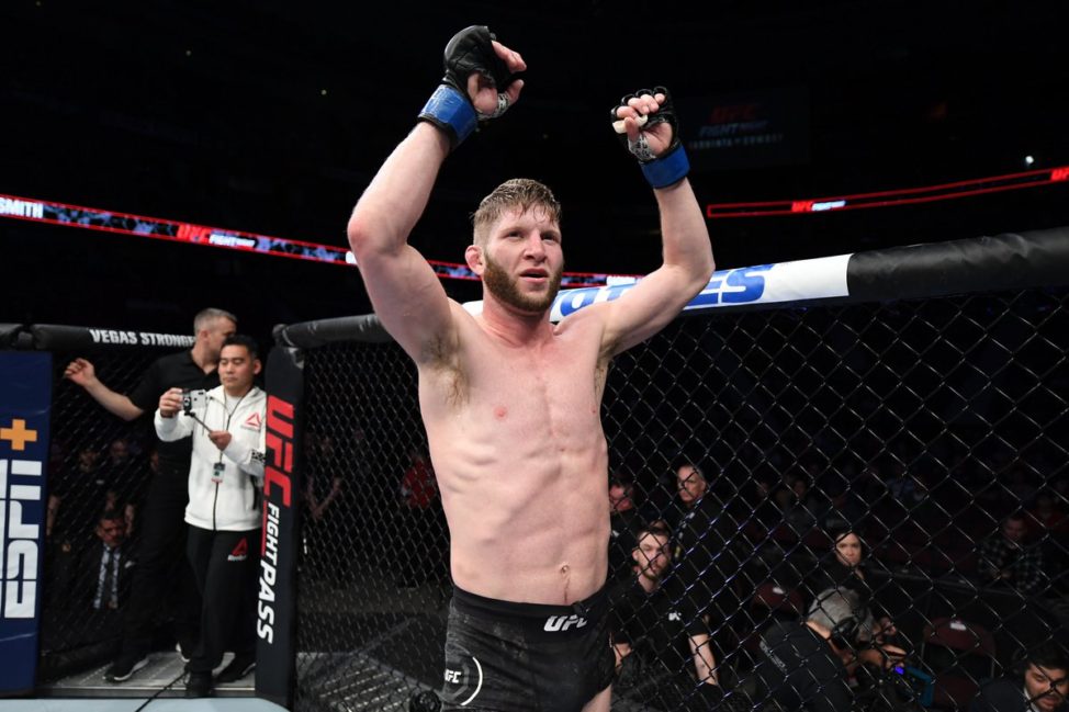 Cole Smith after getting a unanimous decision victory at UFC Ottawa