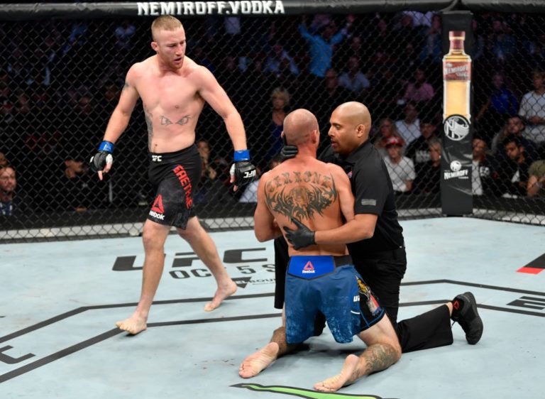 Justin Gaethje stops Donald Cerrone in the first round at UFC Vancouver