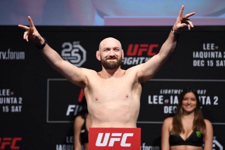 Zak Cummings weighs-in for his UFC bout