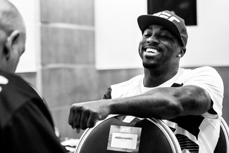 Walt Harris backstage before UFC fight
