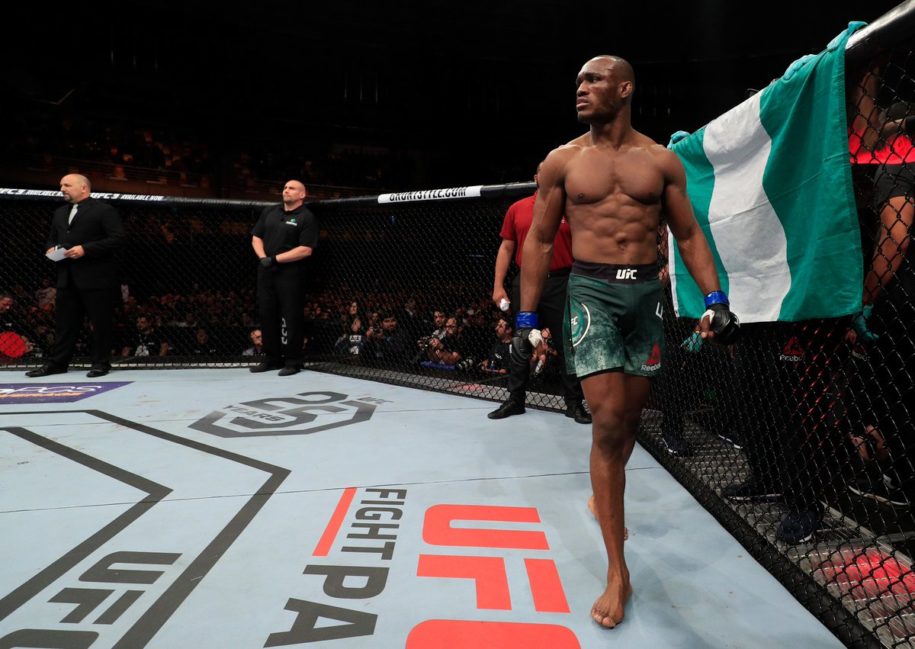 Kamaru Usman inside the UFC Octagon